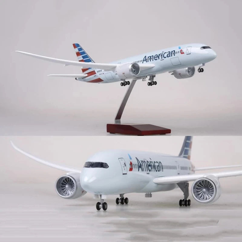 Aircraft Model 1:130 Scale Plastic Resin Replica 47CM B787 American Airline Airplane Model Dreamliner Collection Display Decor