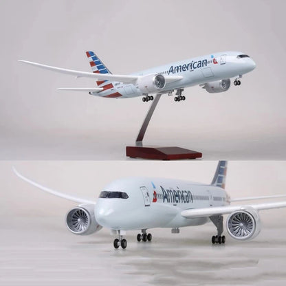 Aircraft Model 1:130 Scale Plastic Resin Replica 47CM B787 American Airline Airplane Model Dreamliner Collection Display Decor