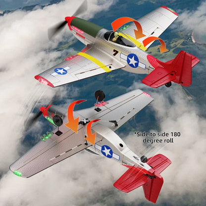 P51 Mustang Fighter 4CH Remote Control Aircraft Model Fixed Wing Aviation Model Aircraft 2.4G Electric Foam Glider Toys