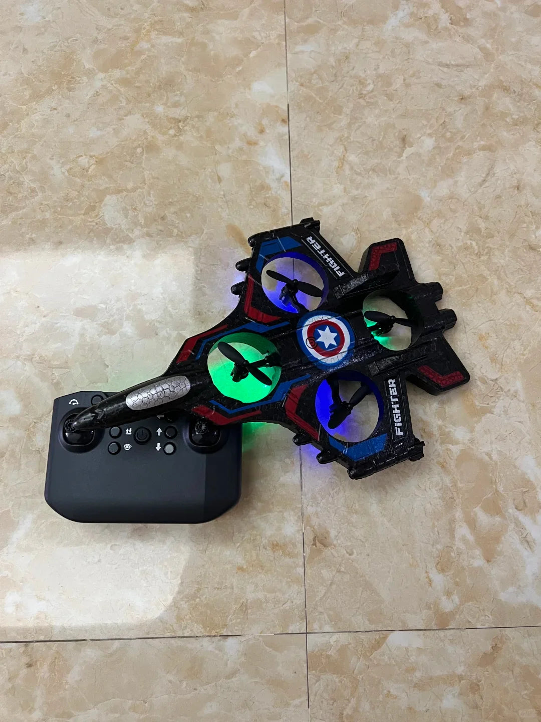 K500max Fighter Jet Quadcopter Drone Rolling Stunt Lights Rc Airplane no camera that can fly