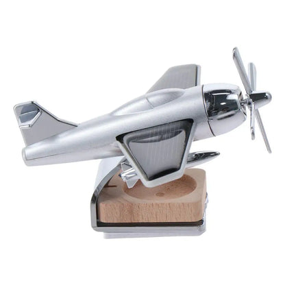 Airplane Shape Car Air Freshener Wooden Base Helicopter Shape Diffuser Solar Energy Rotate Console Ornament Auto Accessories