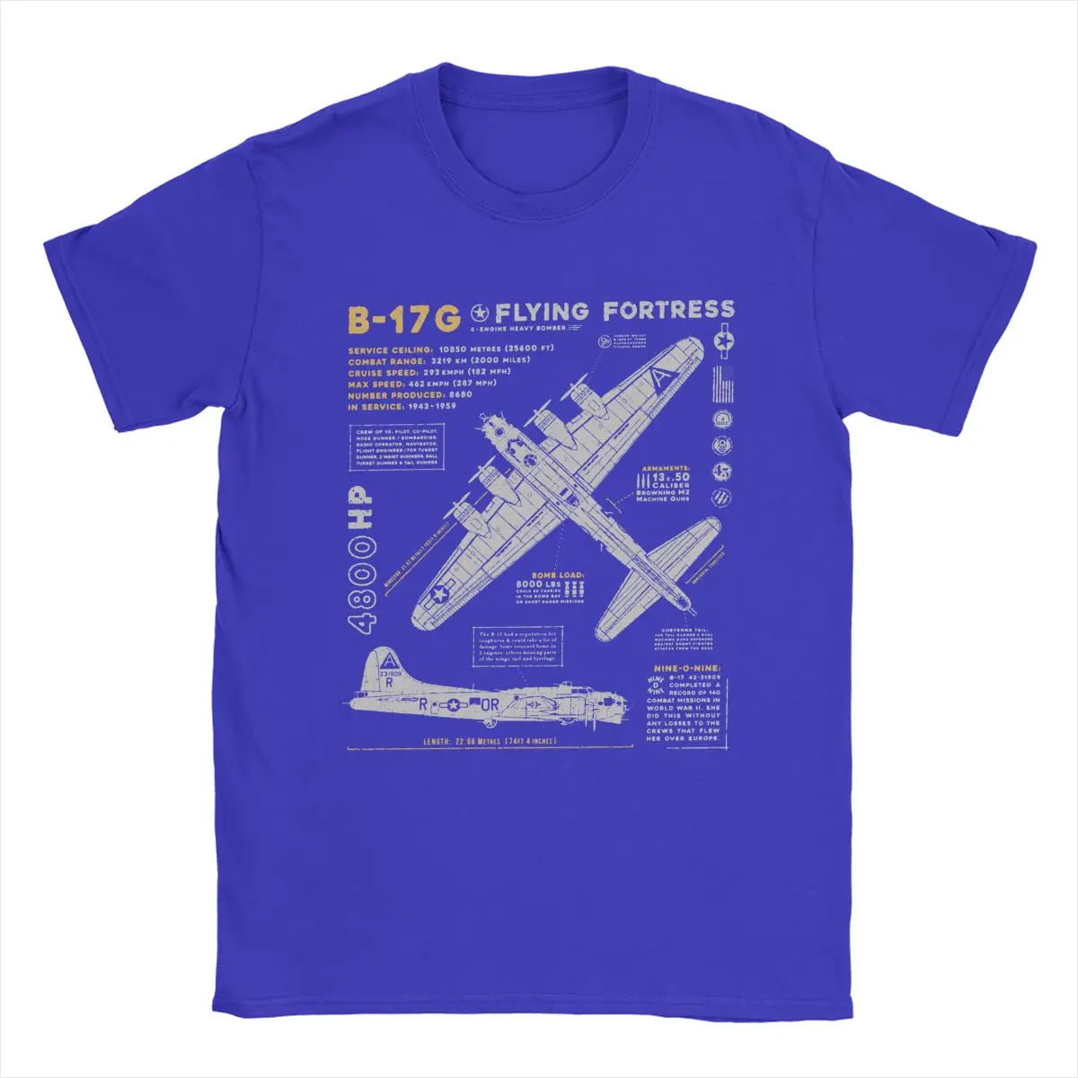 Men's T-Shirts B-17 Flying Fortress Humor Cotton Tees Fighter Plane WW2 War Pilot Aircraft Airplane T Shirt Tops 4XL 5XL 6XL