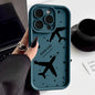 Shockproof Luxury Airplane Pattern Silicone Case For iPhone 16 15 14 Pro Max 11 12 13 Pro 16E XR 15 16 Plus Soft TPU Phone Cover
