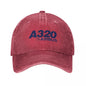 Airbus A320 Logo Baseball Caps Fashion Denim Fabric Hats Outdoor Adjustable Casquette Streetwear Baseball Cowboy Hat for Unisex