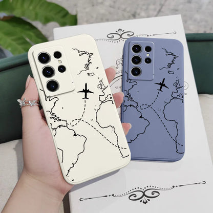 Intercloud Plane Phone Case For Samsung Galaxy S25FE S24 S23 S22 S21 S20 S10 S10E Ultra Plus FE Note 20 Ultra 10 Plus Cover