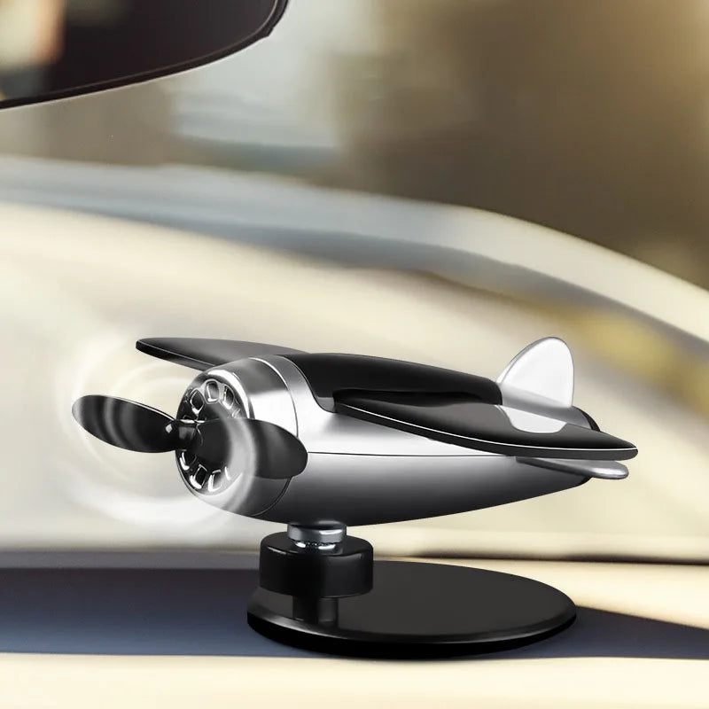 Solar Powered Rotating Airplane Car Dashboard Ornament 360° Auto Spin Decor Airplane Ornaments Car Interior Decoration