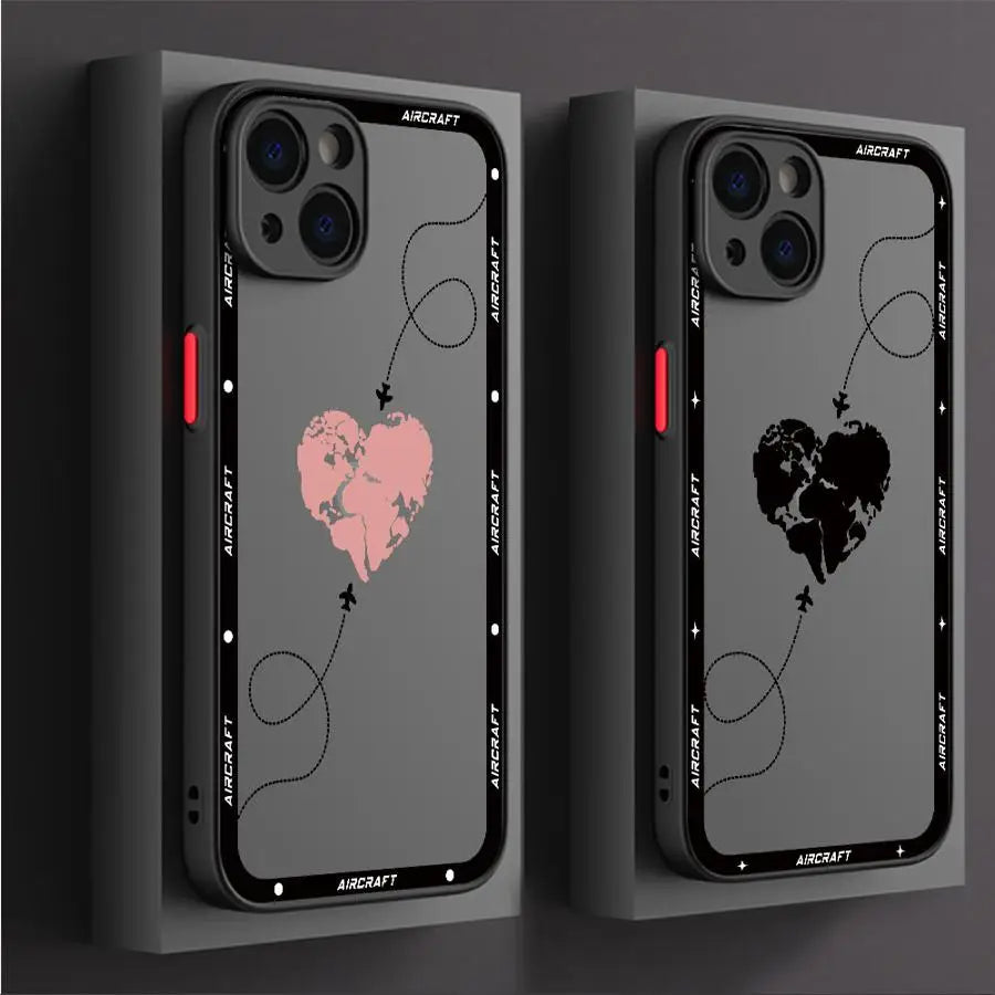 Luxury Premium Airplane Pattern Phone Case for Apple iPhone 15 16 Pro XS Max 13 14 Plus XR SE 7 8 12 11 Pro plus Matte