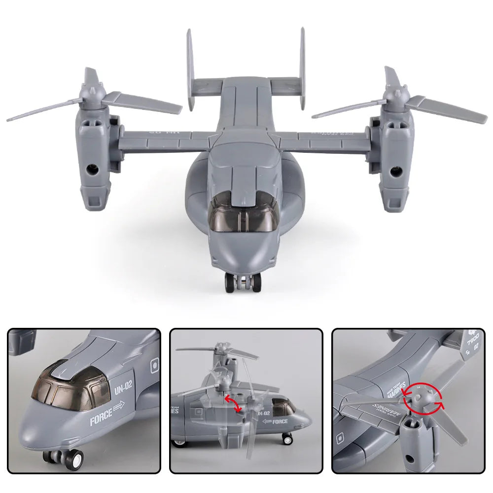 Diecast Alloy Simulated Osprey Transporter Fighter Aircraft Aviation Model Military Transport Aircraft Kid Toy Collect Ornament