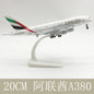 Airplane Airbus A380 20CM Alloy Aircraft Model Emirates Airbus A380 Resin Airplane Model Gift Toy plane For Children