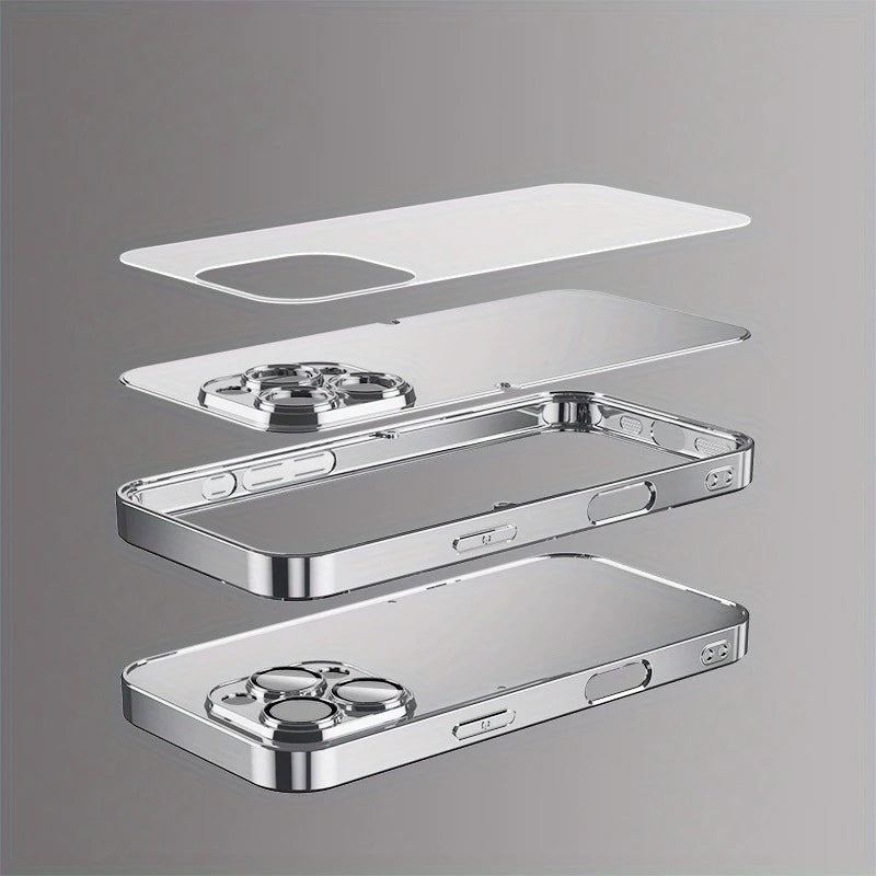 Minimalist Creative World Map Design Electroplated Silver Phone Case For Samsung Galaxy S25 S24 S23 Ultra Plus FE Glass Cover