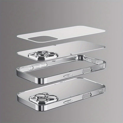 Minimalist Creative World Map Design Electroplated Silver Phone Case For Samsung Galaxy S25 S24 S23 Ultra Plus FE Glass Cover