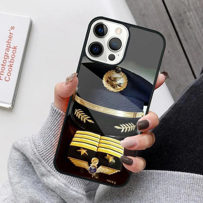 Airplane Pilot Epaulette Phone Case For iPhone 17 Air 16 15 14 12 Pro Max Plus Magsafe Magnetic Wireless Charging Cover