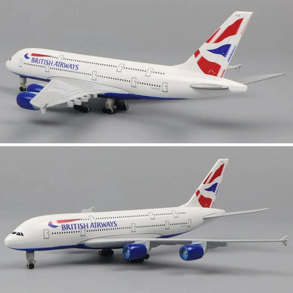 20cm Metal Aircraft Model Children Educational Toys British Airways A380 Scale