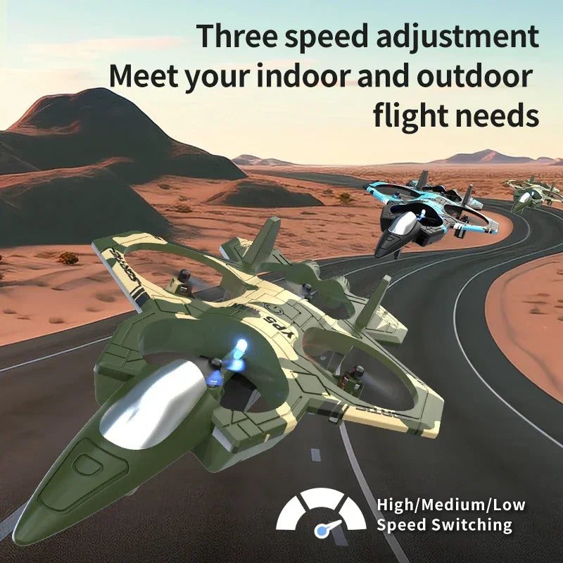 Stunt Light Remote Control Aircraft Four Channel Hovering High Altitude Rolling Special Effects Fighter Four Axis UAV