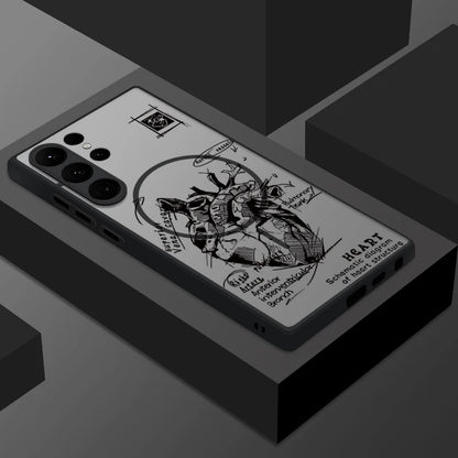 Creative Airplane Print Magnetic For Magsafe Case For Samsung Galaxy S25 Edge S23 S24 Ultra S21 S20 FE S22 Plus Capa Matte Cover