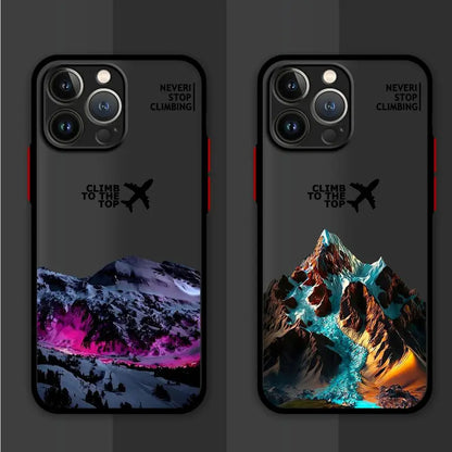 Mountain Peak Aircraft Phone Case for Apple iPhone 15 16 Pro XS Max 16e 13 14 Plus XR SE 7 8 12 11 Pro plus Matte