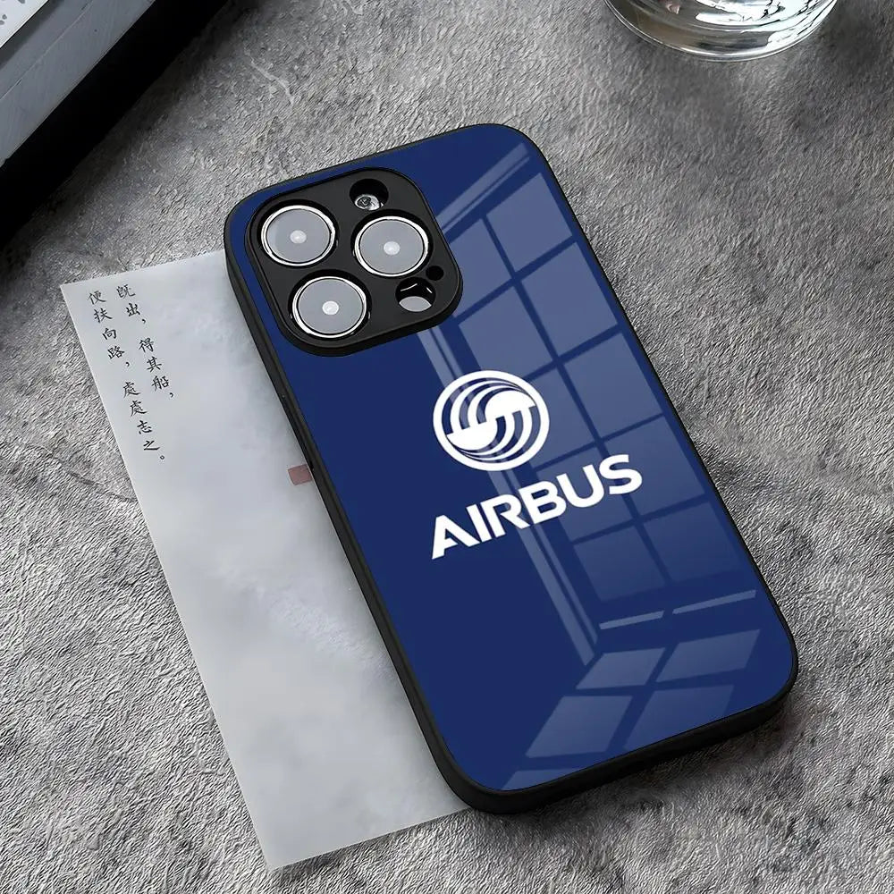 Airbus Logo Phone Case For IPhone 17 14 Pro Max 15 Pro 12 11 13 Mini X XR XS 16e Plus SE Glass Cover