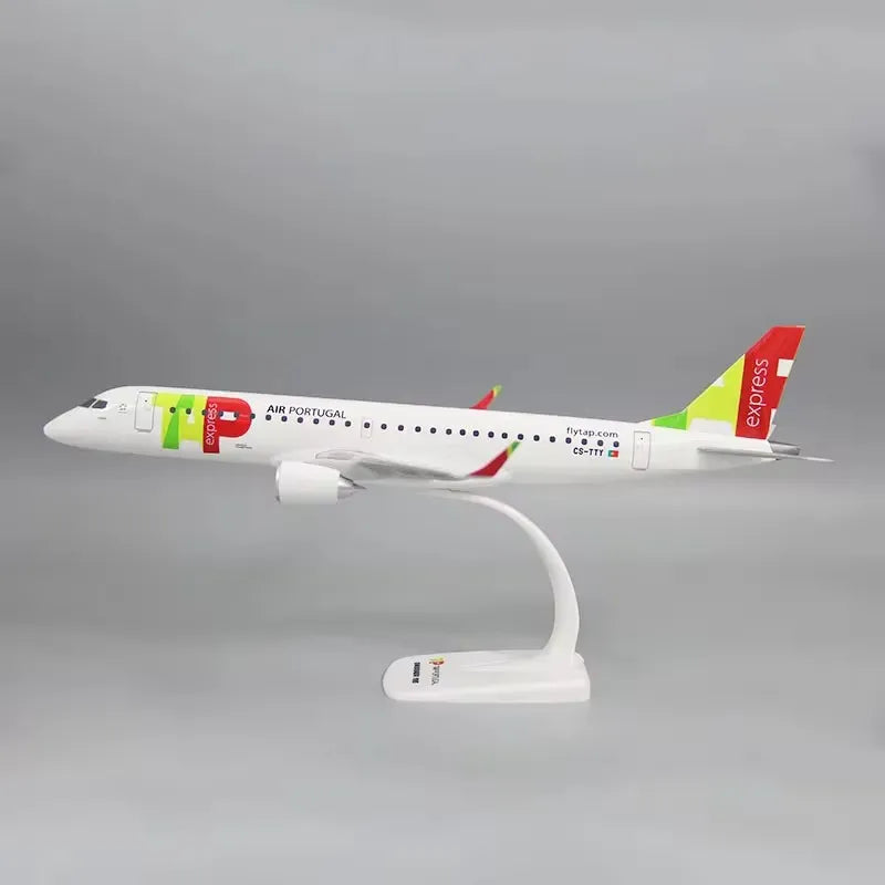 E-195 Tap Portugal Airlines 1/100 Scale Airplane Abs Assembly Model Airplane Toy Building Block Decoration Gift