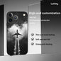 Airplane Plane Fly Travel Cloud Phone Case For IPhone 17 16 15 14 13 12 11 Pro Max Plus Mini Black Frosted Soft Shell Funda