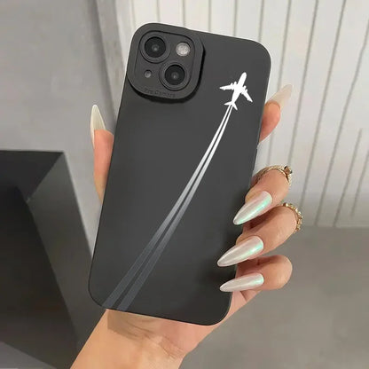 Premium Airplane Pattern Phone Case For iPhone 17 16 15 Pro Max Cases iPhone 14 13 12 11 16 Plus 16E 17 Air Soft Silicone Cover