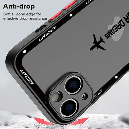 Luxury Premium Airplane Pattern Phone Case for Apple iPhone 15 16 Pro XS Max 13 14 Plus XR SE 7 8 12 11 Pro plus Matte