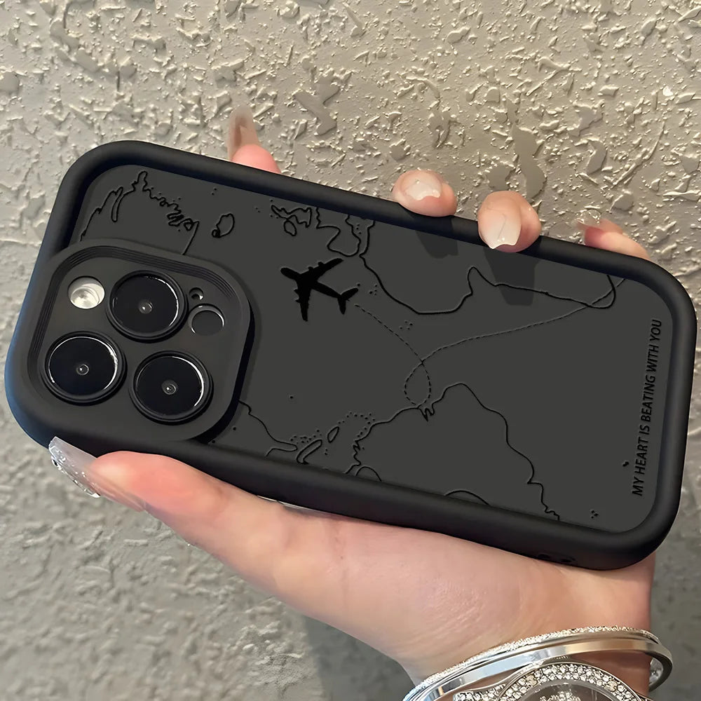 Airplane Route Case For Samsung A56 5G A55 A36 A35 A34 A16 A15 A54 A06 A05 A05s A25 A53 A52s A14 A13 A12 A73 A33 A32 Soft Cover