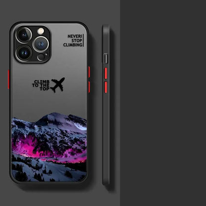 Mountain Peak Aircraft Phone Case for Apple iPhone 15 16 Pro XS Max 16e 13 14 Plus XR SE 7 8 12 11 Pro plus Matte