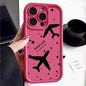 Shockproof Luxury Airplane Pattern Silicone Case For iPhone 16 15 14 Pro Max 11 12 13 Pro 16E XR 15 16 Plus Soft TPU Phone Cover