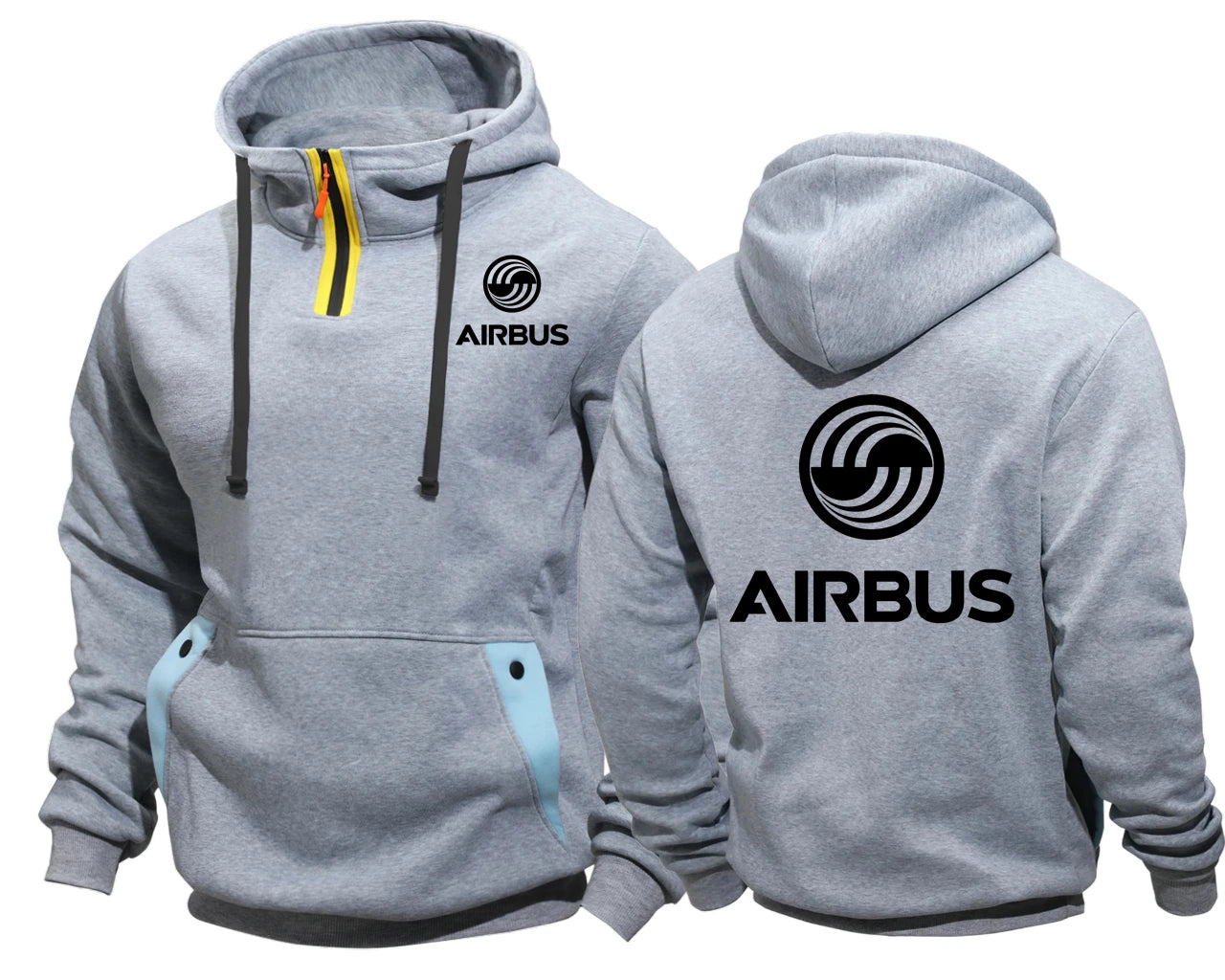 AIRBUS AVIATION Flight Semi-Zip Pocket Hooded Airbusfan A320 Zipper Sweatshirts Male Jacket Mens Clothing Outerwear Hoodies