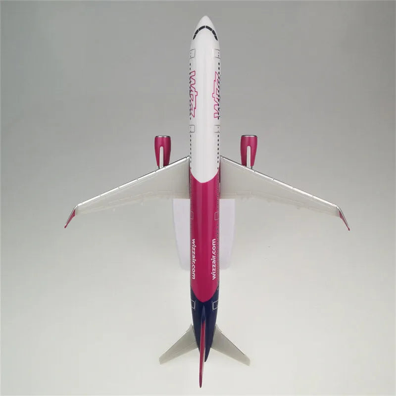New 20cm Wizz Airbus A321 1/200 Diecast Aircraft Static Plane Kits With Wheels&Base Souvenir Airplane Collected Gift By Aviation