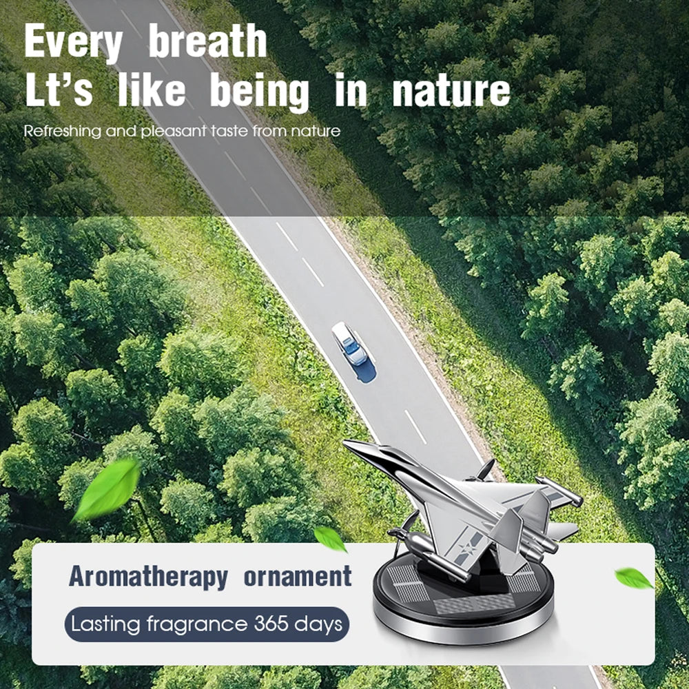 Car Air Freshener Solar Propeller Fighter Aromatherapy Car Interior Decoration Accessories Car Rotating Aromatherapy Perfume