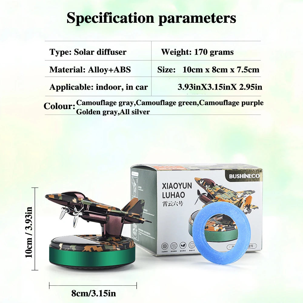 New Solar Fighter Car Air Freshener Propeller Rotate Perfume  Fragrance Decoration Flavoring Supplies Interior Accessories