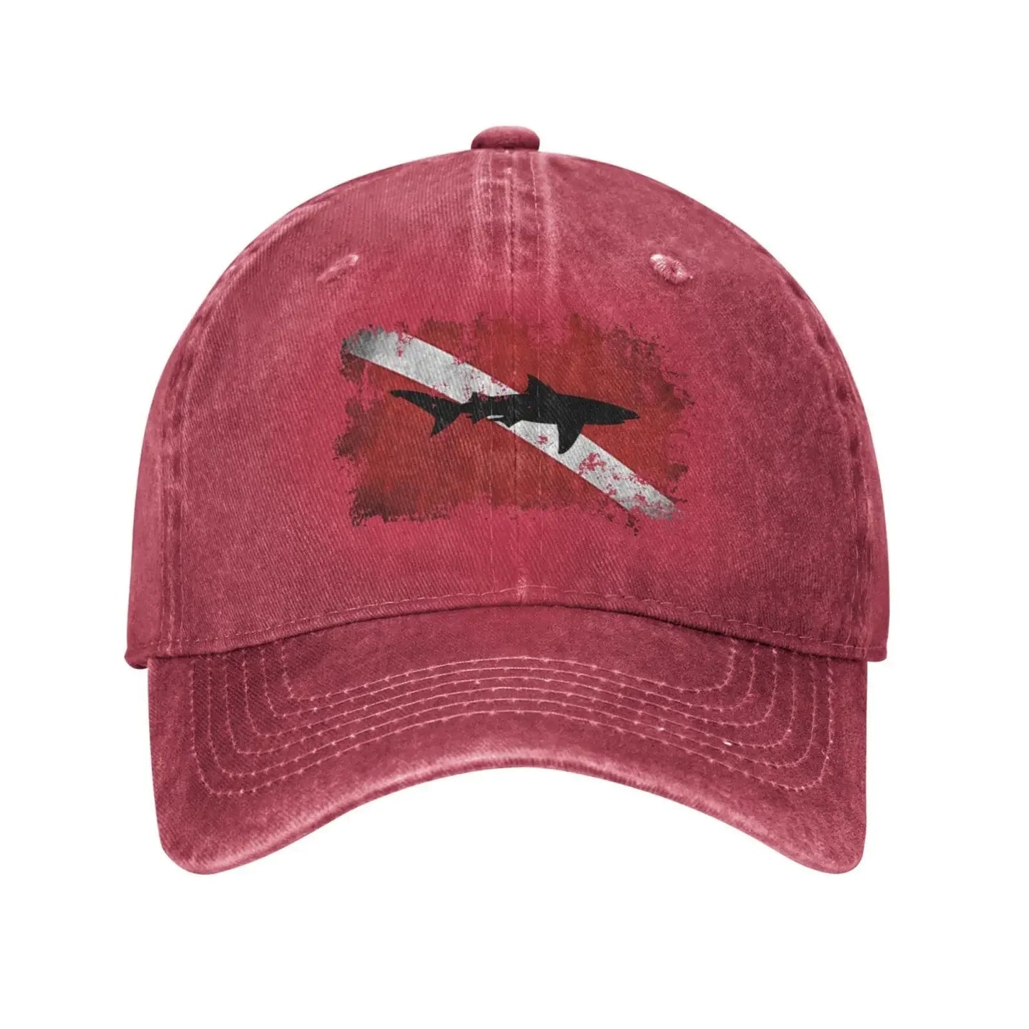 Vintage Shark Scuba Dive Flag Retro Sports Denim Cap Adjustable Snapback Casquettes Unisex Plain Baseball Cowboy Hat