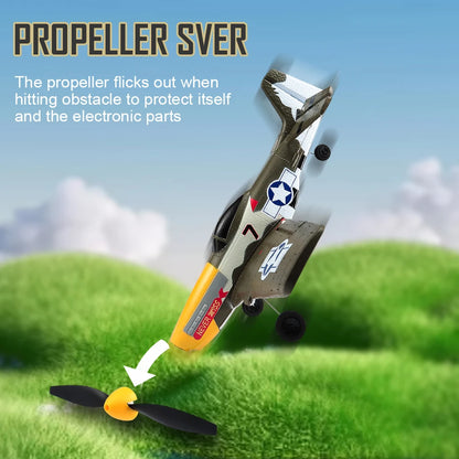 RC Plane P51 Mustang 2.4G Radio EPP Foam 4CH 6 Axis 410MM Wingspan RC Fighter One Key Aerobatic RTF Aircraft Toys