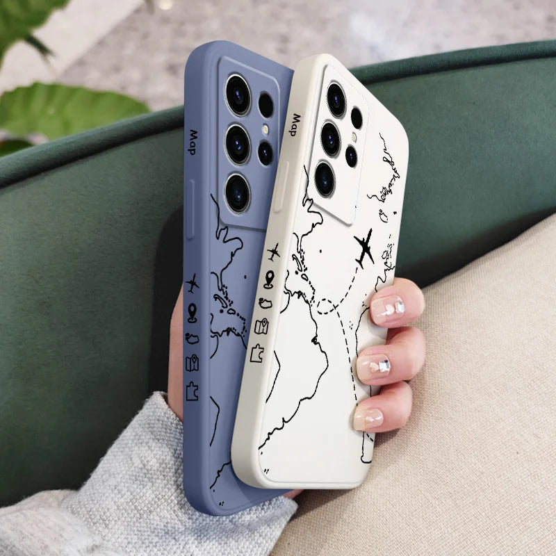 Intercloud Plane Phone Case For Samsung Galaxy S25FE S24 S23 S22 S21 S20 S10 S10E Ultra Plus FE Note 20 Ultra 10 Plus Cover