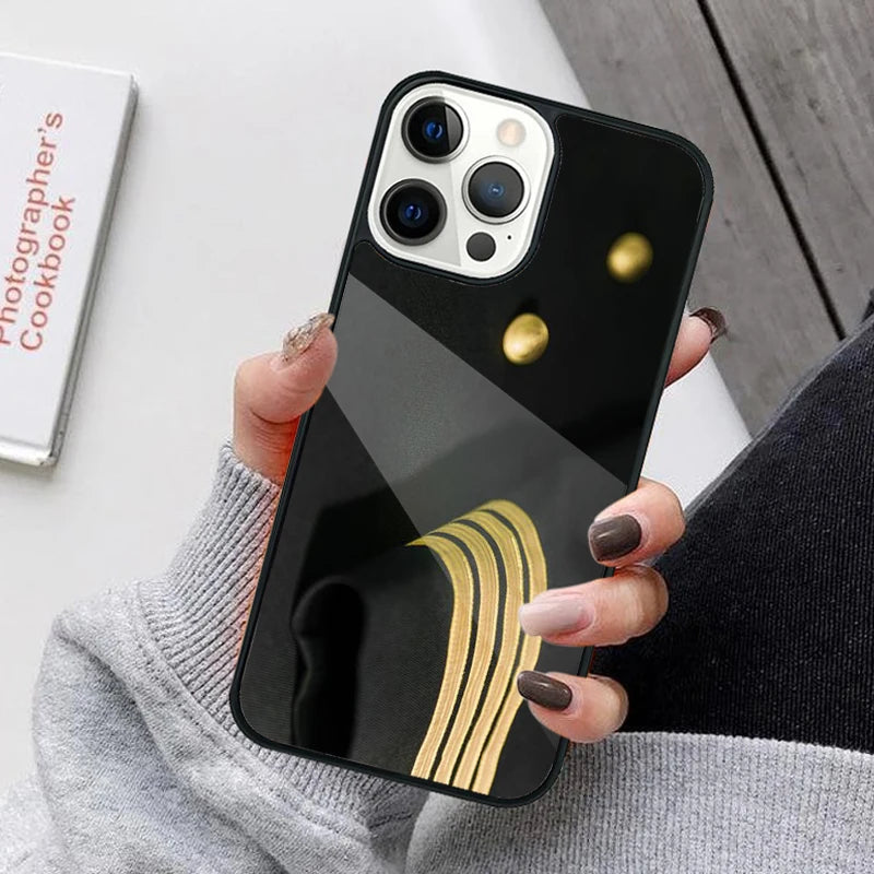 Airplane Pilot Epaulette Phone Case For iPhone 17 Air 16 15 14 12 Pro Max Plus Magsafe Magnetic Wireless Charging Cover