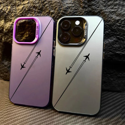 Travel-Inspired Airplane Route Design Case for iPhone 15 14 13 12 11 Pro Max XS X XR 7 8 15 Plus SE 2022 Shockproof Bumper Cover