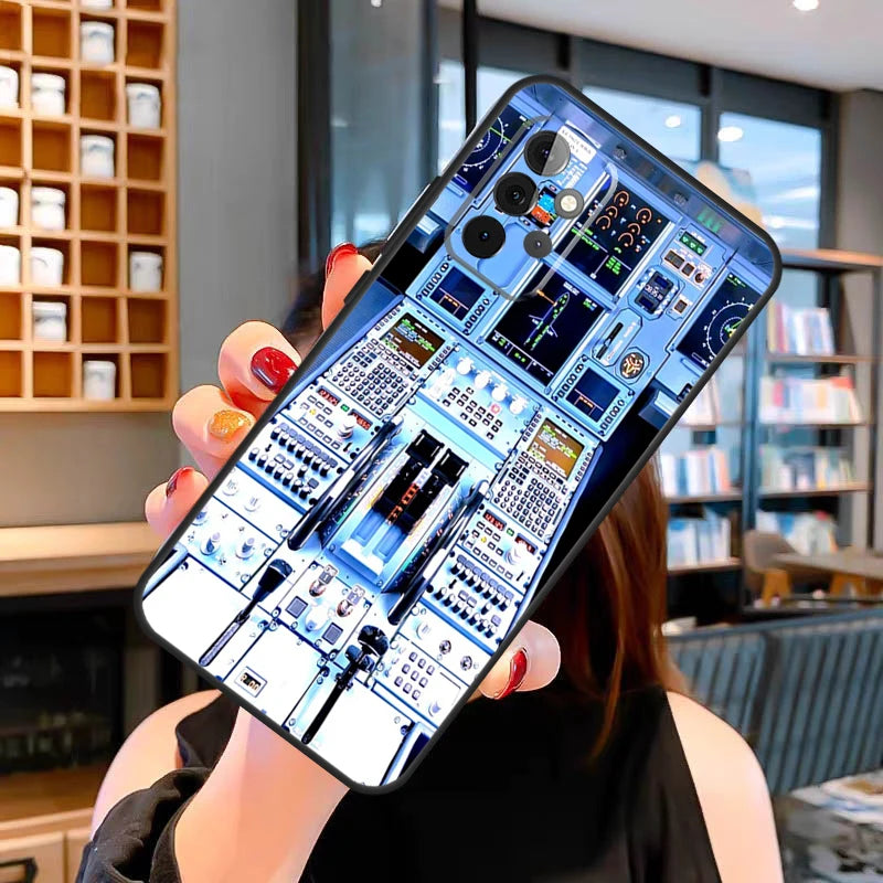 Aviation Helicopter Cockpit Instrument Case For Samsung Galaxy A05 A16 A56 A36 A26 A54 A34 A14 A52 A32 A13 A33 A53 A15 A35 A55