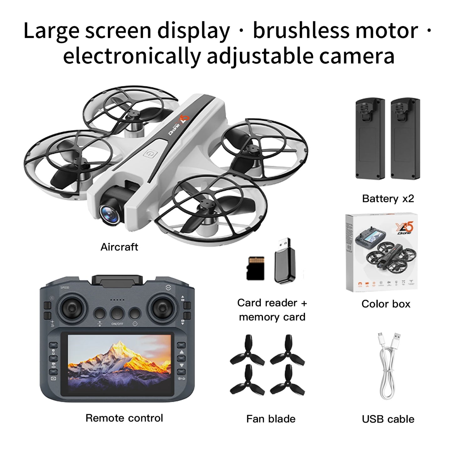 2025 YL05 Drone 8K HD Camera Screen Remote Control Brushless RC Helicopter 360° Flip Quadcopter Dron RC Toys Gift For Kid Boy