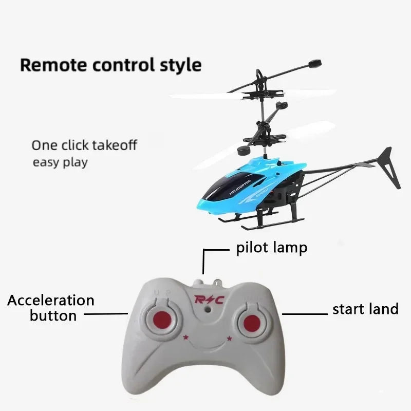 Mini Remote Control Aircraft Helicopter Flying Interaction Gesture Sensing Children Airplane Kids Toy with Flashing Light