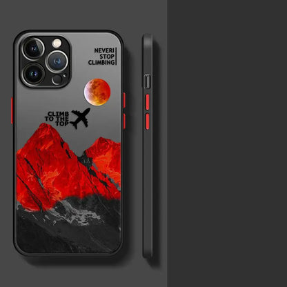 Mountain Peak Aircraft Phone Case for Apple iPhone 15 16 Pro XS Max 16e 13 14 Plus XR SE 7 8 12 11 Pro plus Matte