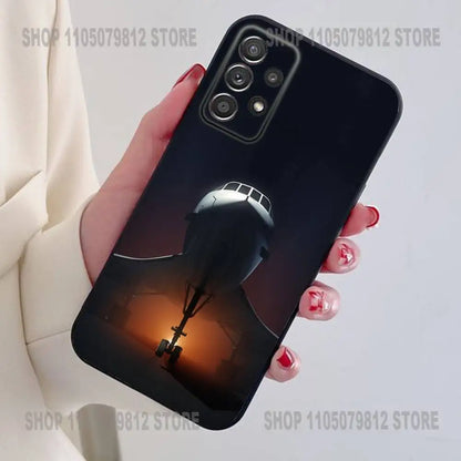 Concorde Air France Phone Case For Samsung S24,21,22,23,30,Ultra,20,Plus,Note,10,9,Black soft silicone case