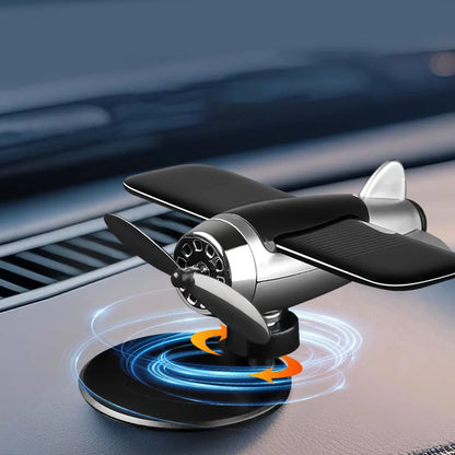 Solar Powered Rotating Airplane Car Dashboard Ornament 360° Auto Spin Decor Airplane Ornaments Car Interior Decoration