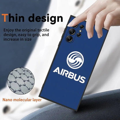 A-Airbus Logo Phone Case For Samsung Galaxy S25 S24 S23 S22 S21 S20 Ultra Plus Shockproof Anti-Slip Frosted Soft Cover Funda