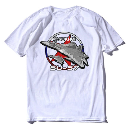 Retro Sukhoi Su-57 Stealth Multirole Fighter Aircraft  New 100% Cotton O-Neck Short Sleeve Casual Mens  Size S-3XL