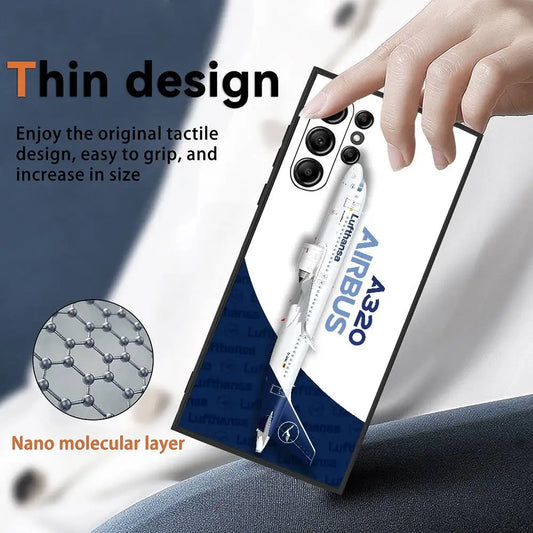 A-Airbus Logo Phone Case For Samsung Galaxy S25 S24 S23 S22 S21 S20 Ultra Plus Shockproof Anti-Slip Frosted Soft Cover Funda