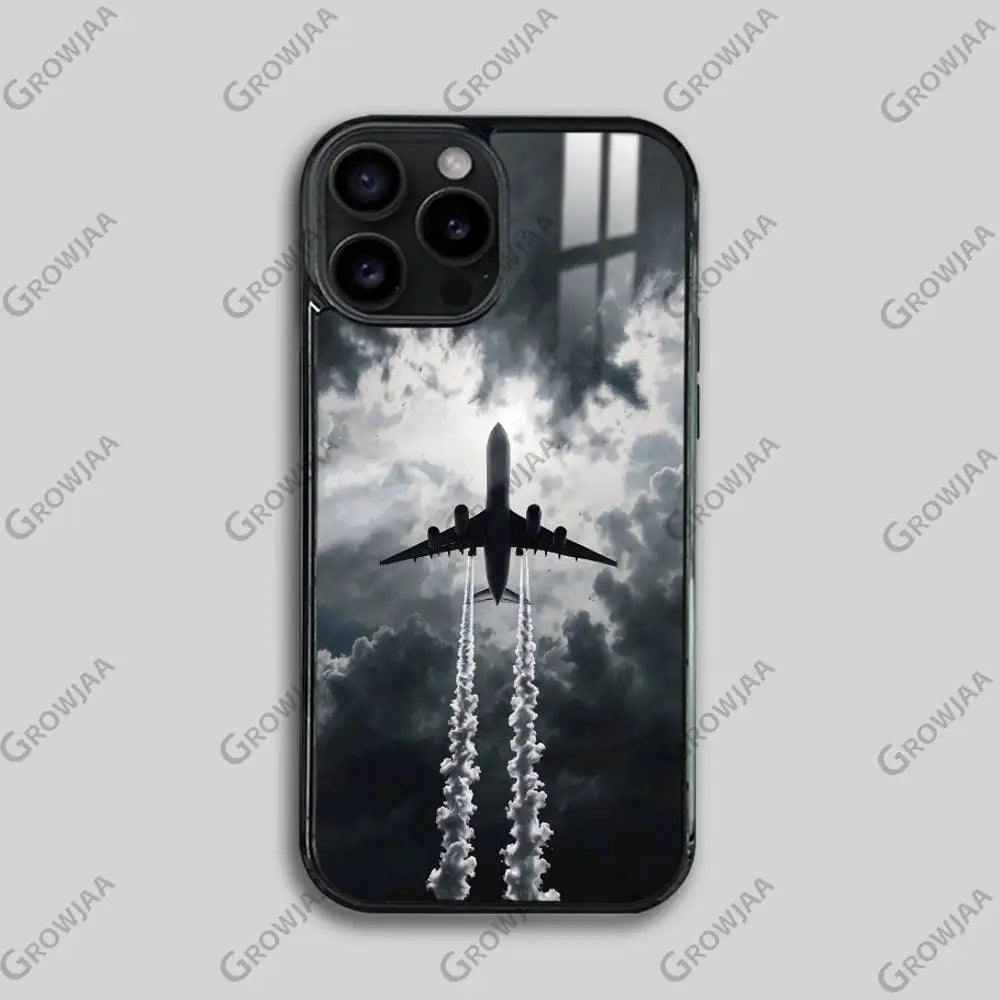 Airplane Plane Fly Travel Cloud Phone Case For IPhone 17 16 15 14 13 12 11 Pro Max Plus Mini Magsafe Wireless Magnetic Funda