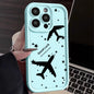 Shockproof Luxury Airplane Pattern Silicone Case For iPhone 16 15 14 Pro Max 11 12 13 Pro 16E XR 15 16 Plus Soft TPU Phone Cover