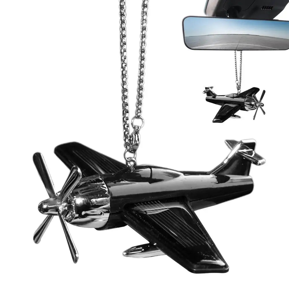 Car Decorative Pendant Solar-Powered Airplane Car Interior Decor Rotating Helicopter Model Car Accessories Car Rearview