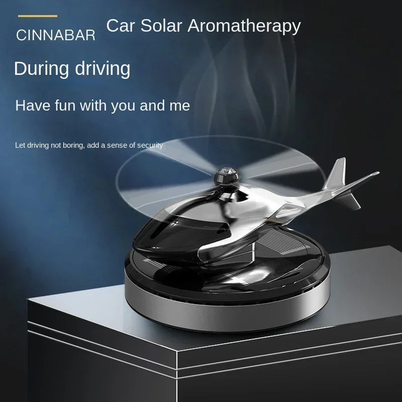 Decoration solar rotating car aircraft Aromatherapy wholesale creative helicopter car Aromatherapy car perfume
